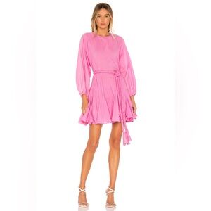 RHODE Pink Mini Dress with Braided Tie